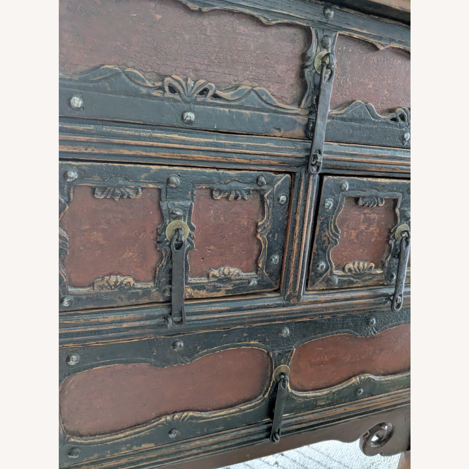 Antique 1900s Chinese 4-Drawer Kitchen Chest - image-4