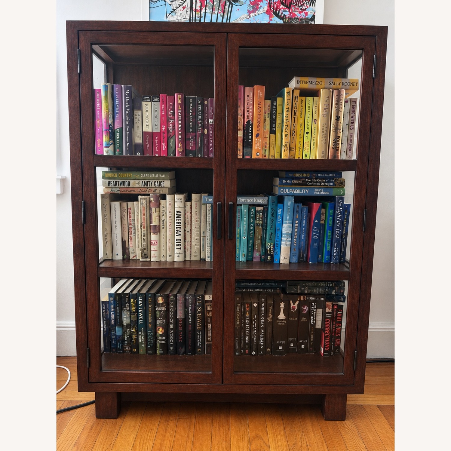 Dark Brown Wood Bookcase - image-1