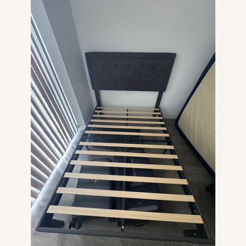 Used Mercury Row Dark Gray Fabric Full Bed for sale on AptDeco
