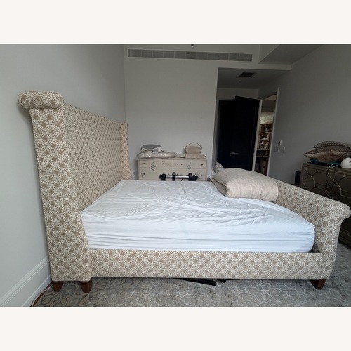Used Fabric Queen Bed for sale on AptDeco