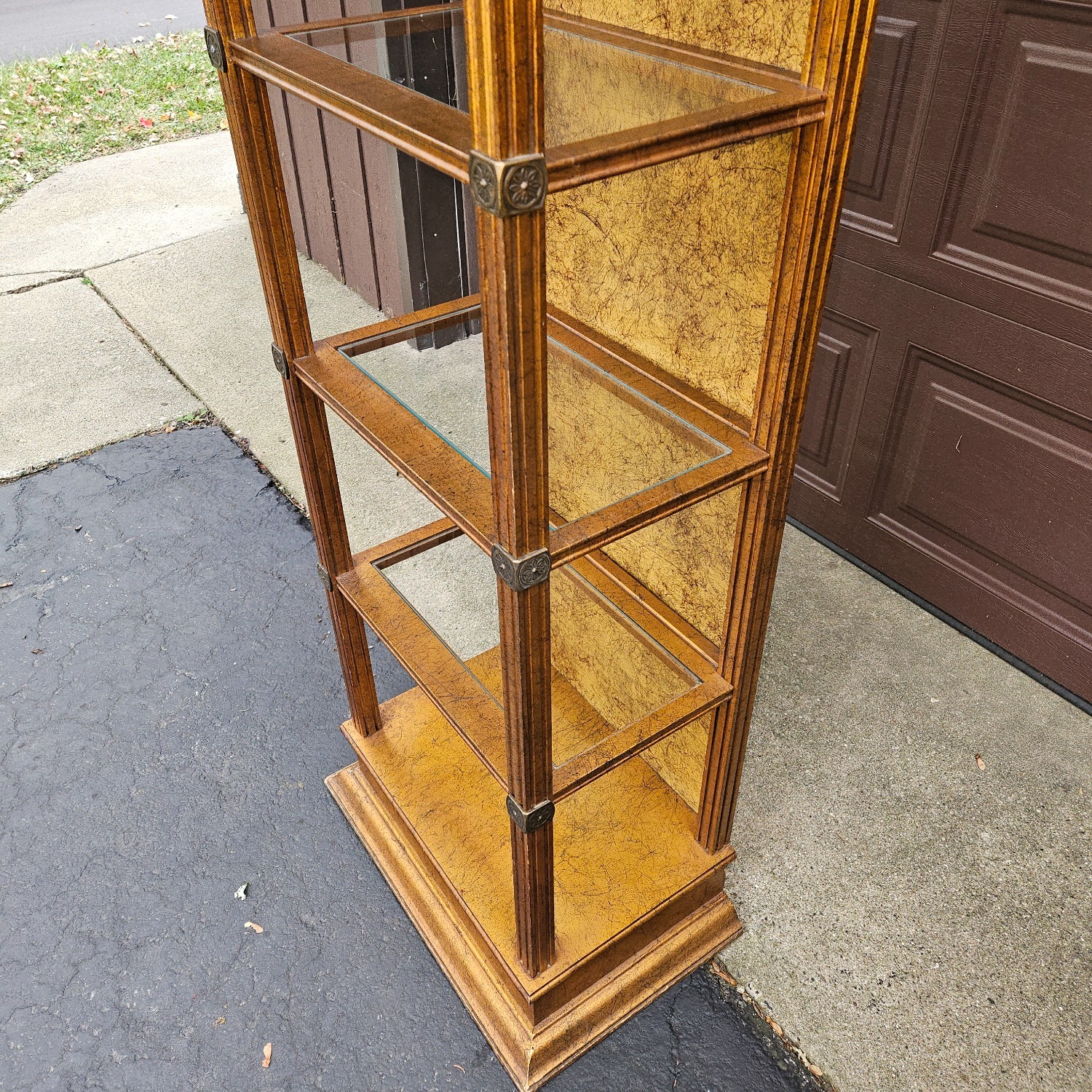 Antique French Style Giltwood Open Display Cabinet - image-10