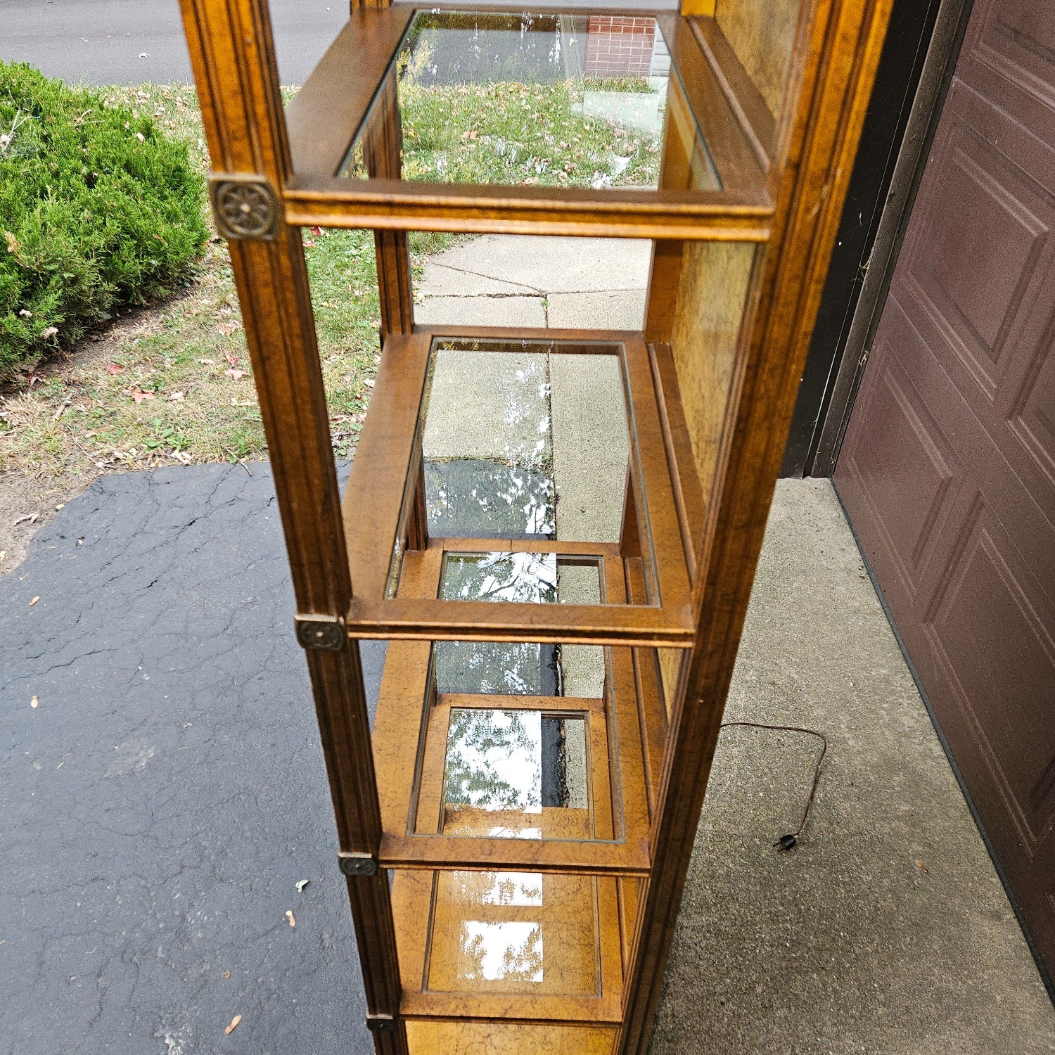 Antique French Style Giltwood Open Display Cabinet - image-4
