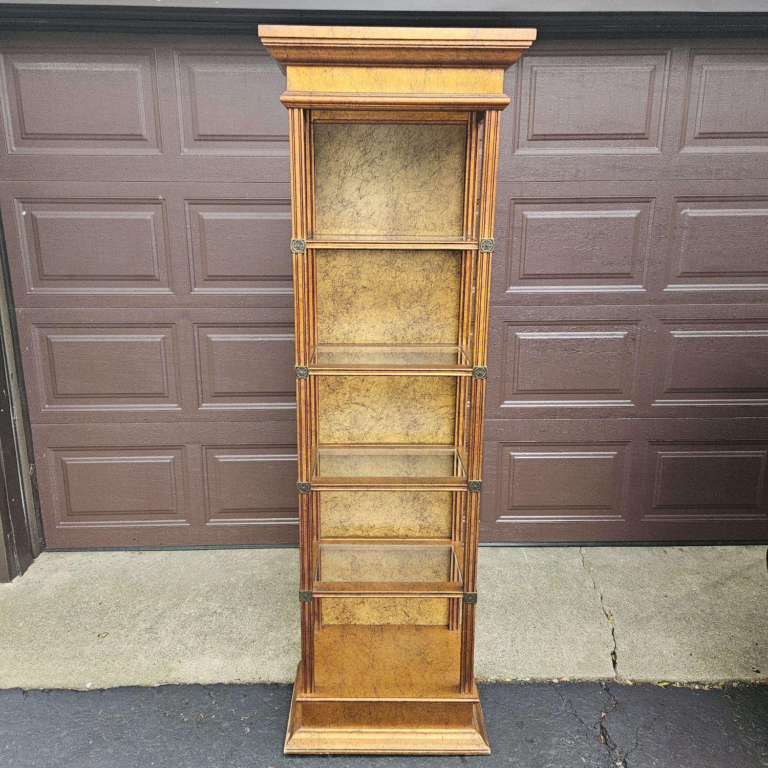 Antique French Style Giltwood Open Display Cabinet - image-1