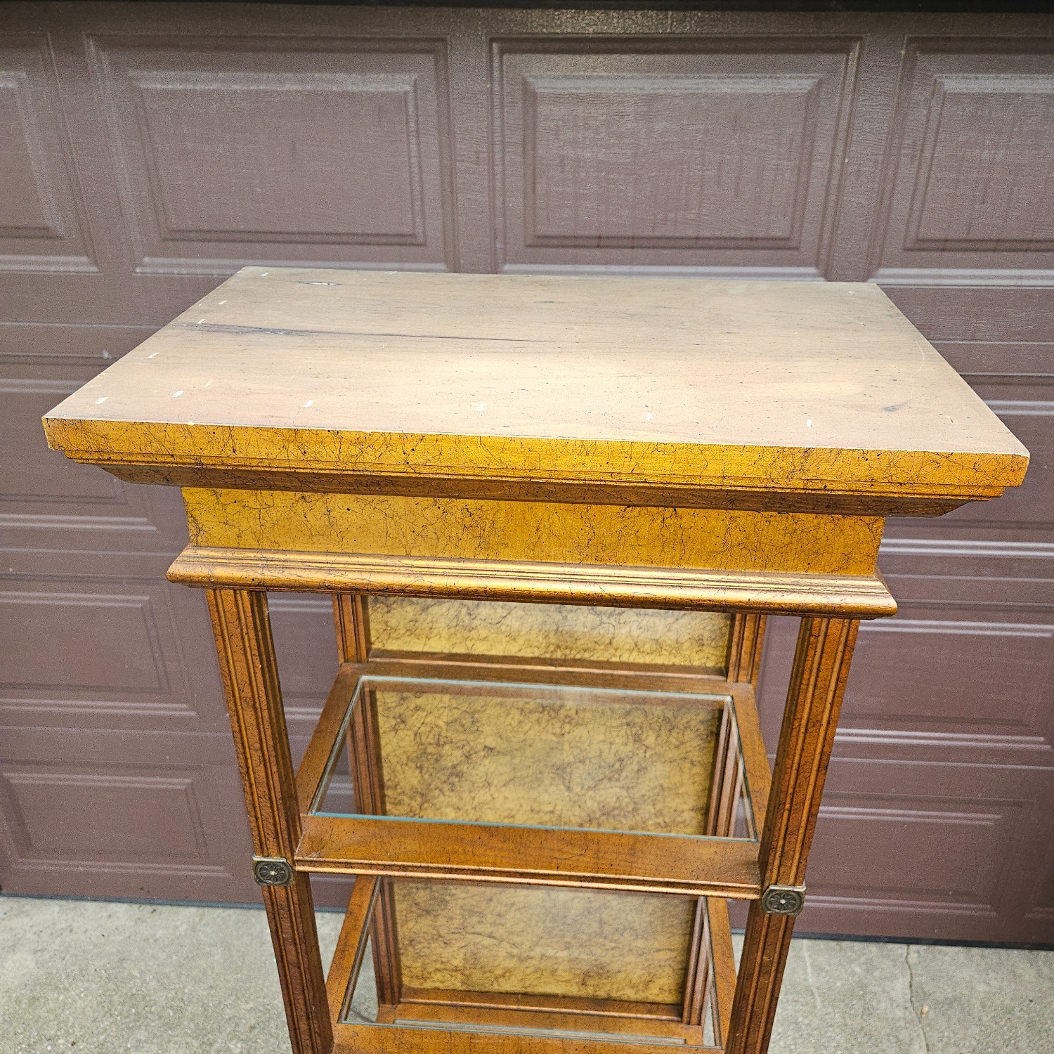 Antique French Style Giltwood Open Display Cabinet - image-9