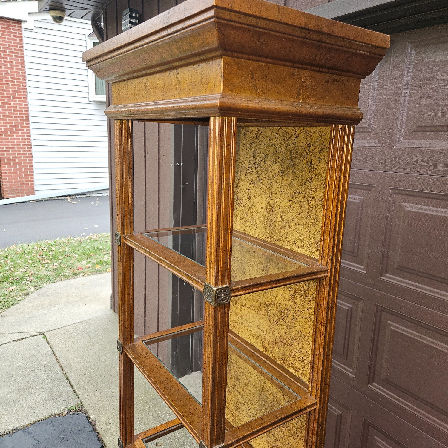 Antique French Style Giltwood Open Display Cabinet - image-3