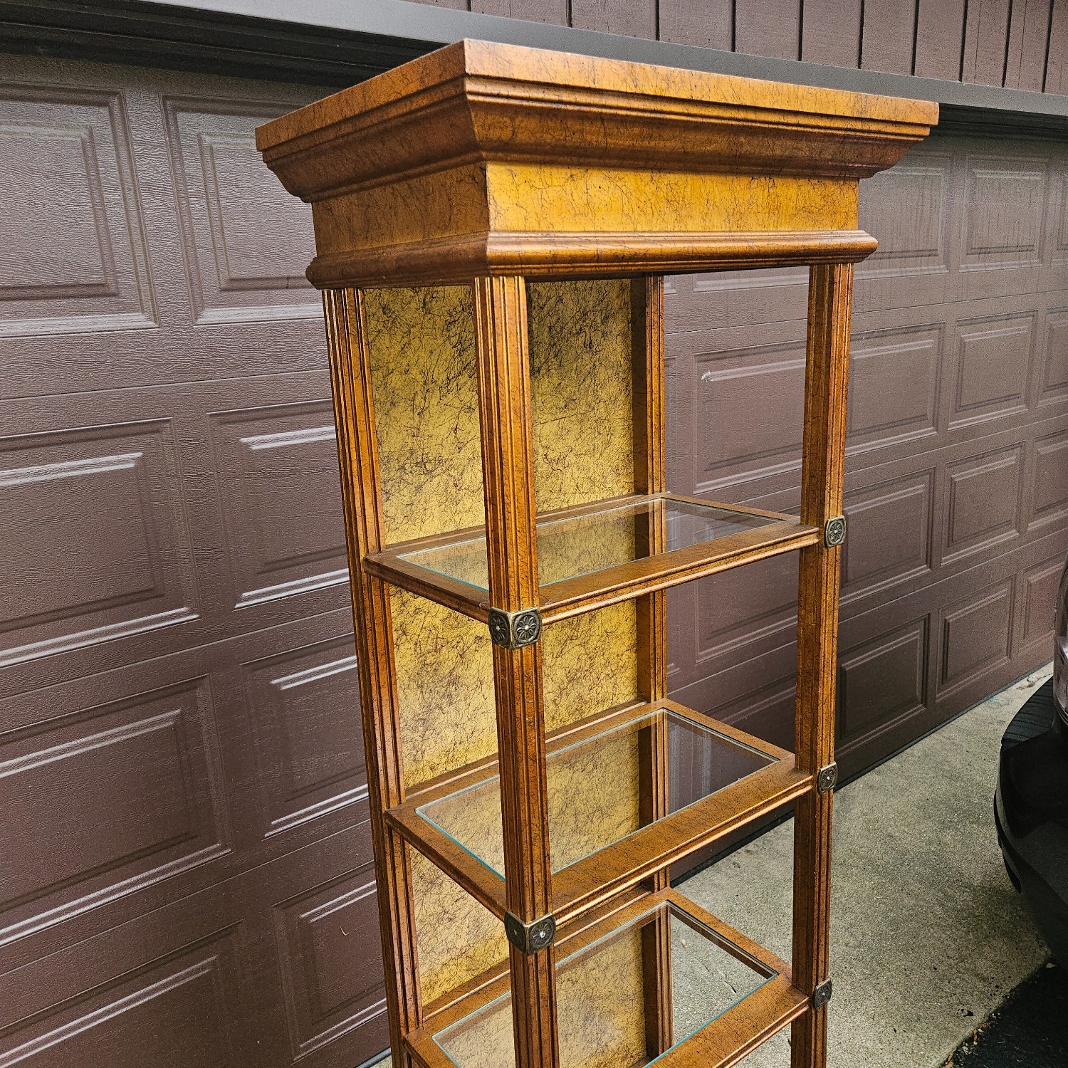 Antique French Style Giltwood Open Display Cabinet - image-6