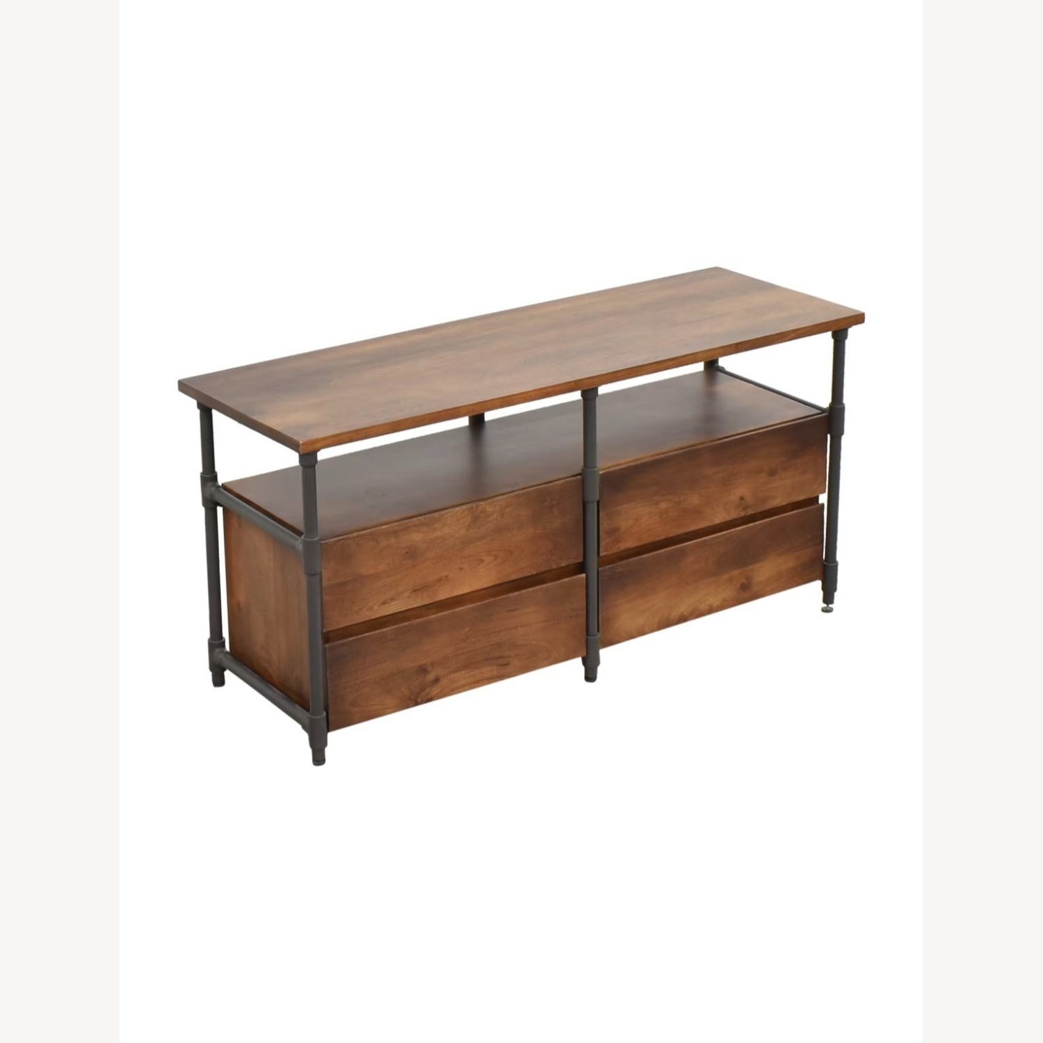 West Elm Pipe Dark Brown Wood Media Storage - image-8
