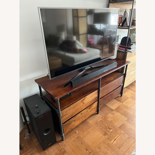 Used West Elm Pipe Dark Brown Wood Media Storage for sale on AptDeco