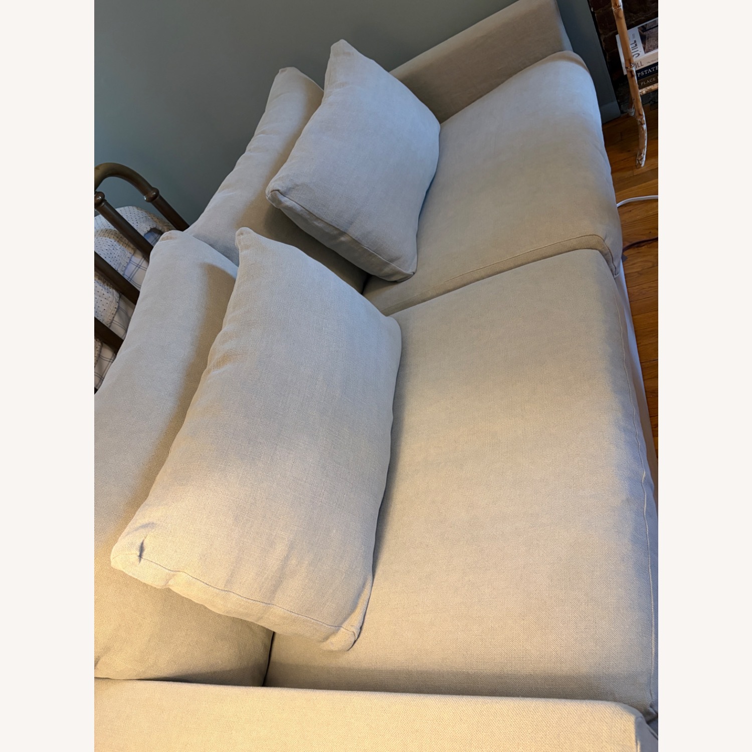 Six Penny Devyn Natural Linen Slipcovered Sofa - image-3