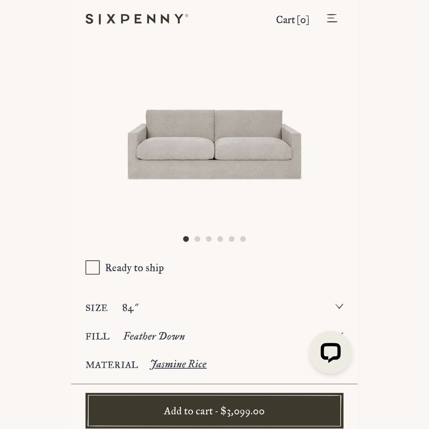 Six Penny Devyn Natural Linen Slipcovered Sofa - image-4