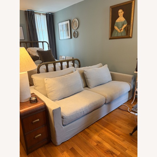 Used Six Penny Devyn Natural Linen Slipcovered Sofa for sale on AptDeco