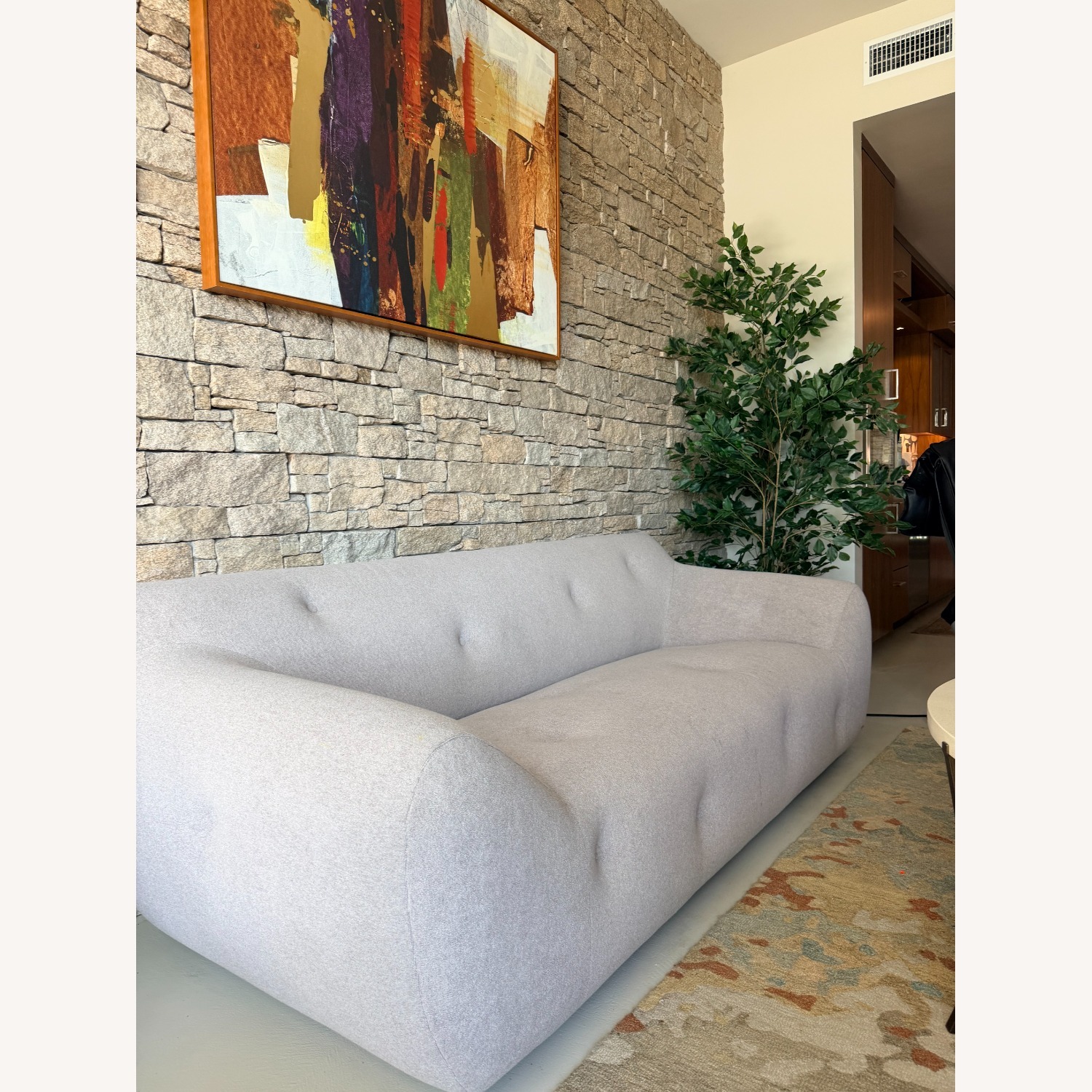 Roche Bobois Light Gray Fabric 3+ Seater Sofa - image-5