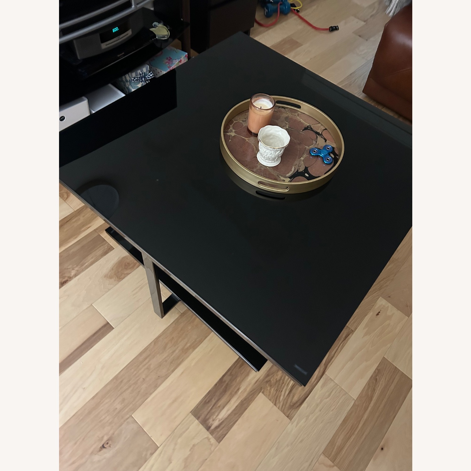 Black Glass Coffee Table - image-1