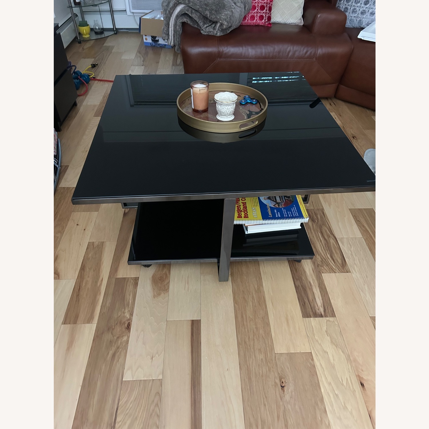 Black Glass Coffee Table - image-2
