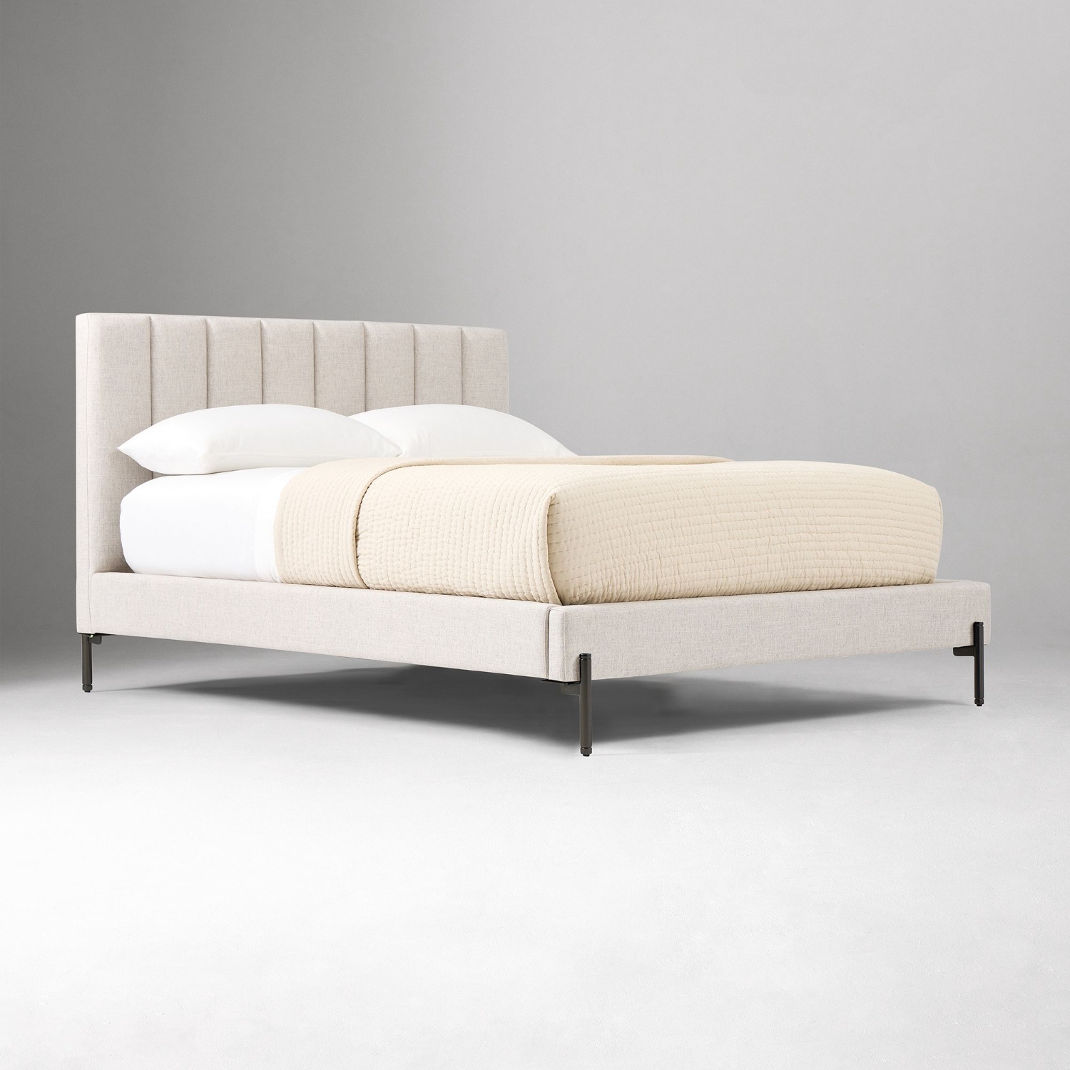 West Elm Upholstered Full Bed Frame - image-4
