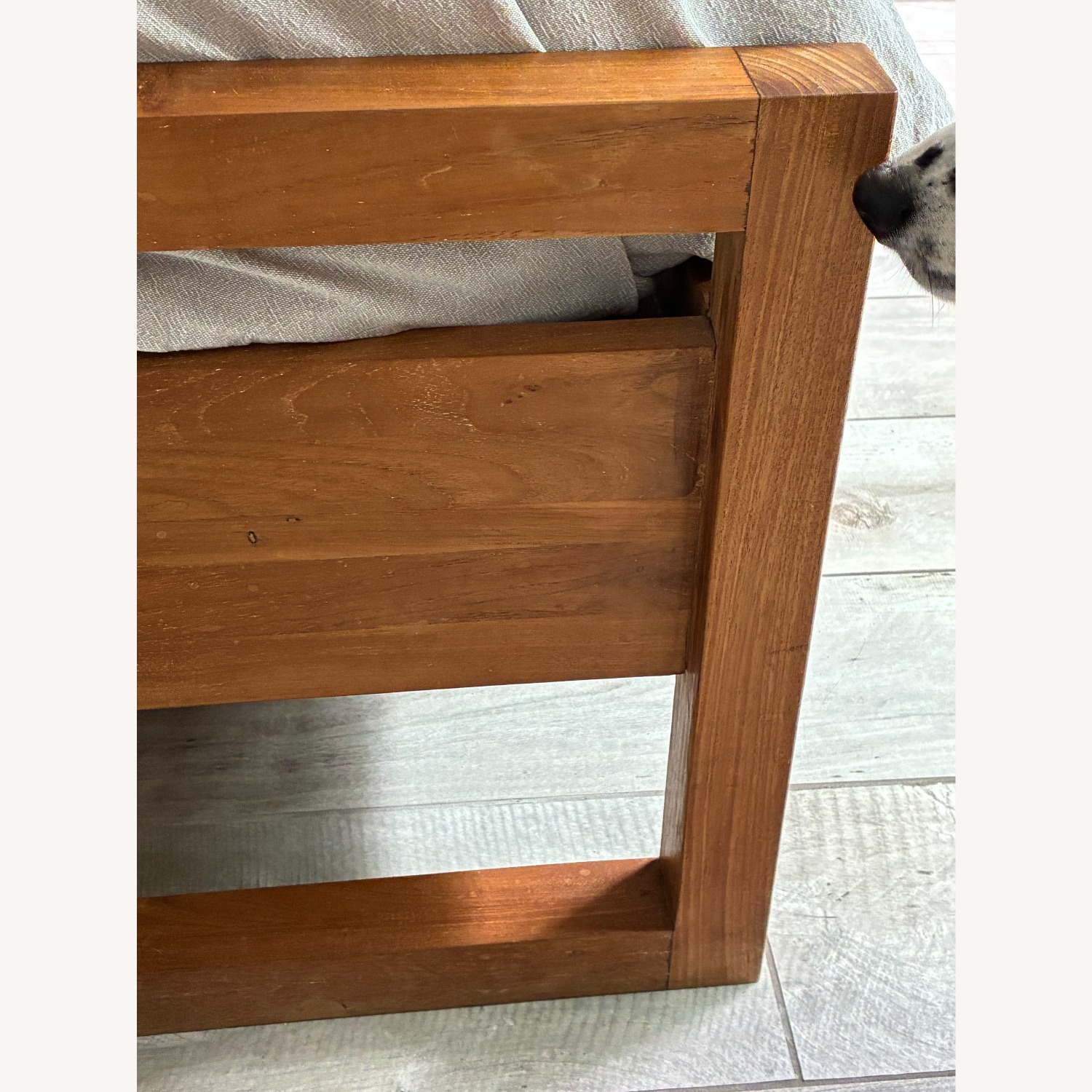 Crate & Barrel Linea Natural Teak Wood King Bed - image-4