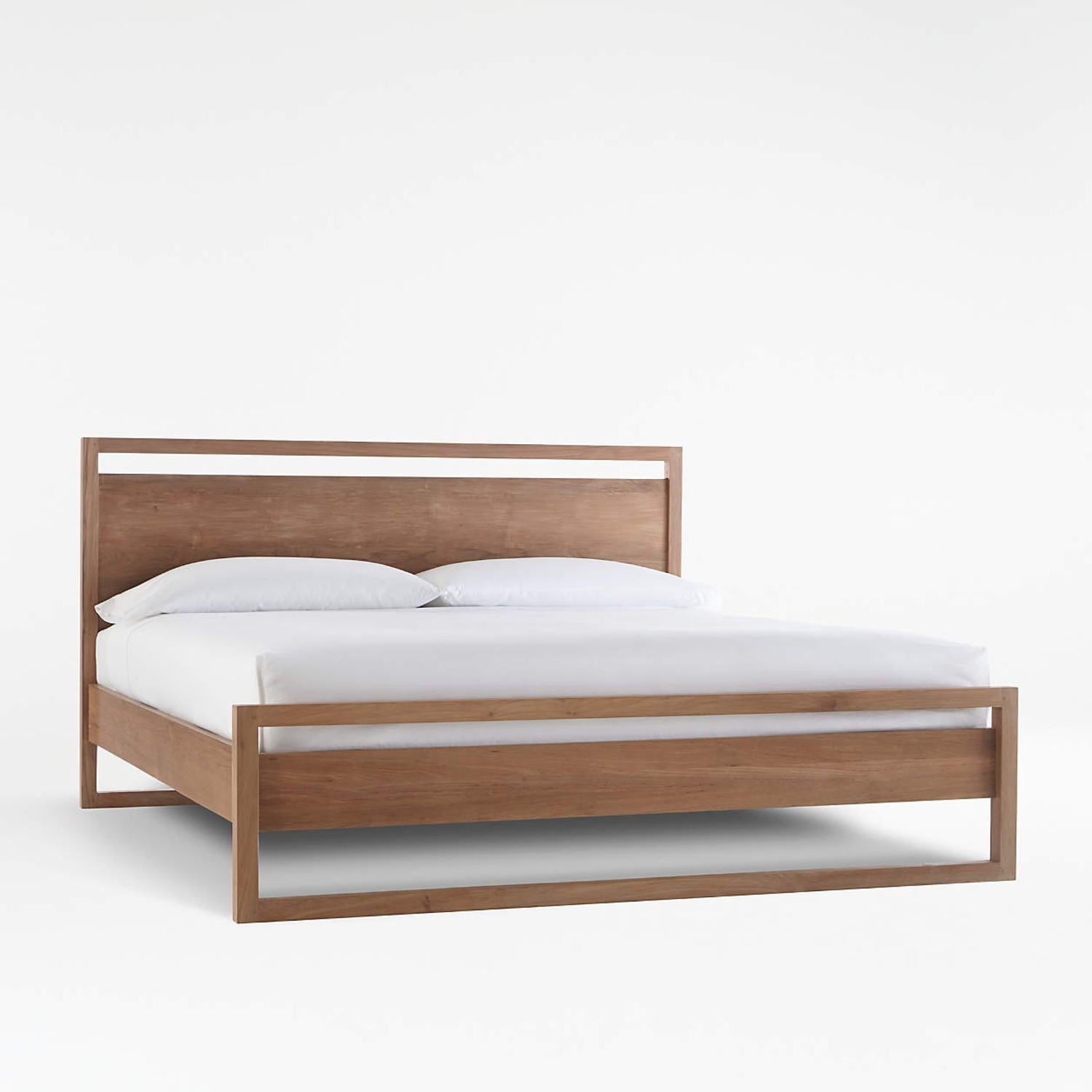 Crate & Barrel Linea Natural Teak Wood King Bed - image-5
