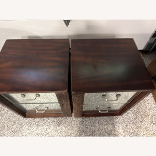 Used Four Hands Dark Brown Wood End Tables (2) for sale on AptDeco
