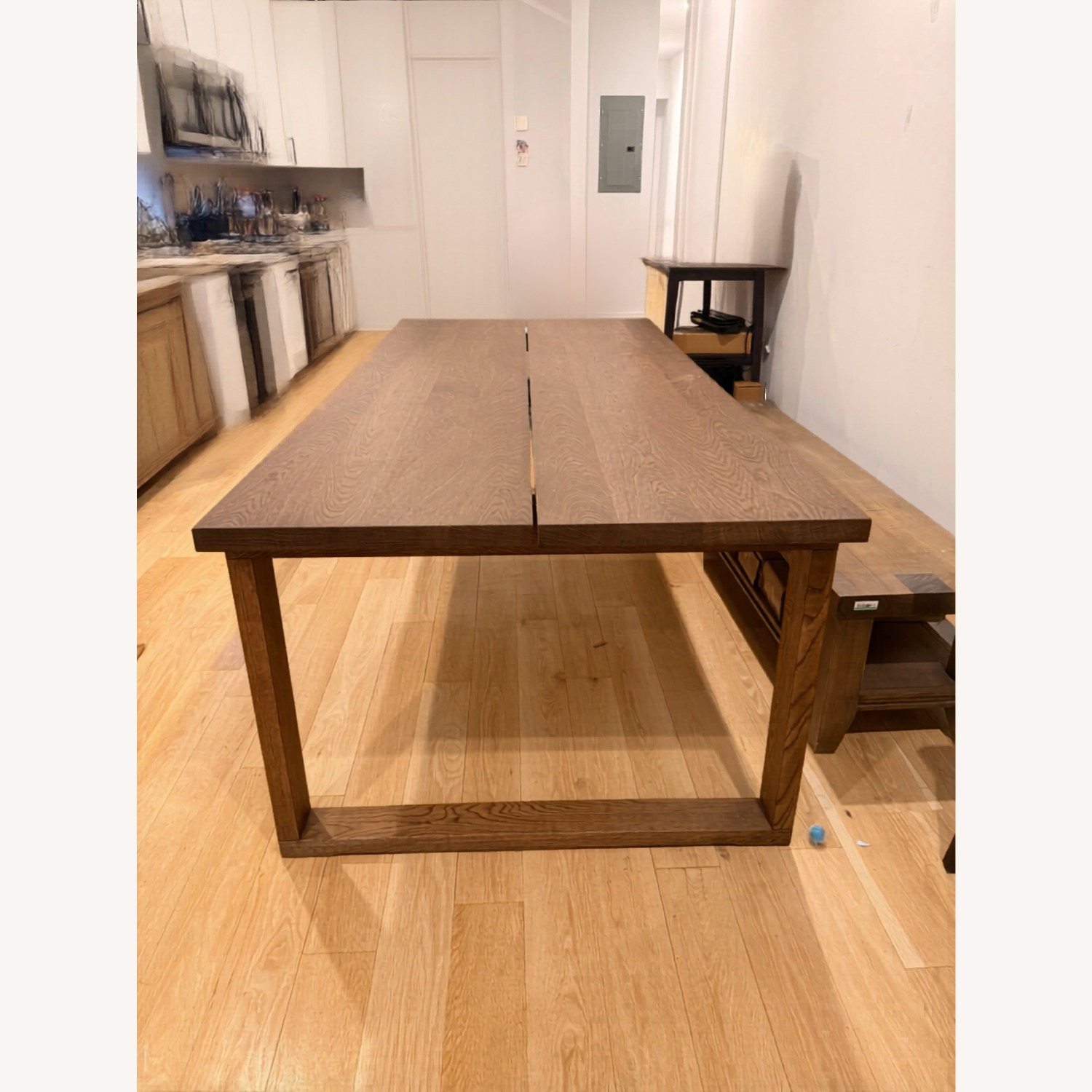 IKEA Modern Dark Brown Wood Dining Table + Bench - image-3
