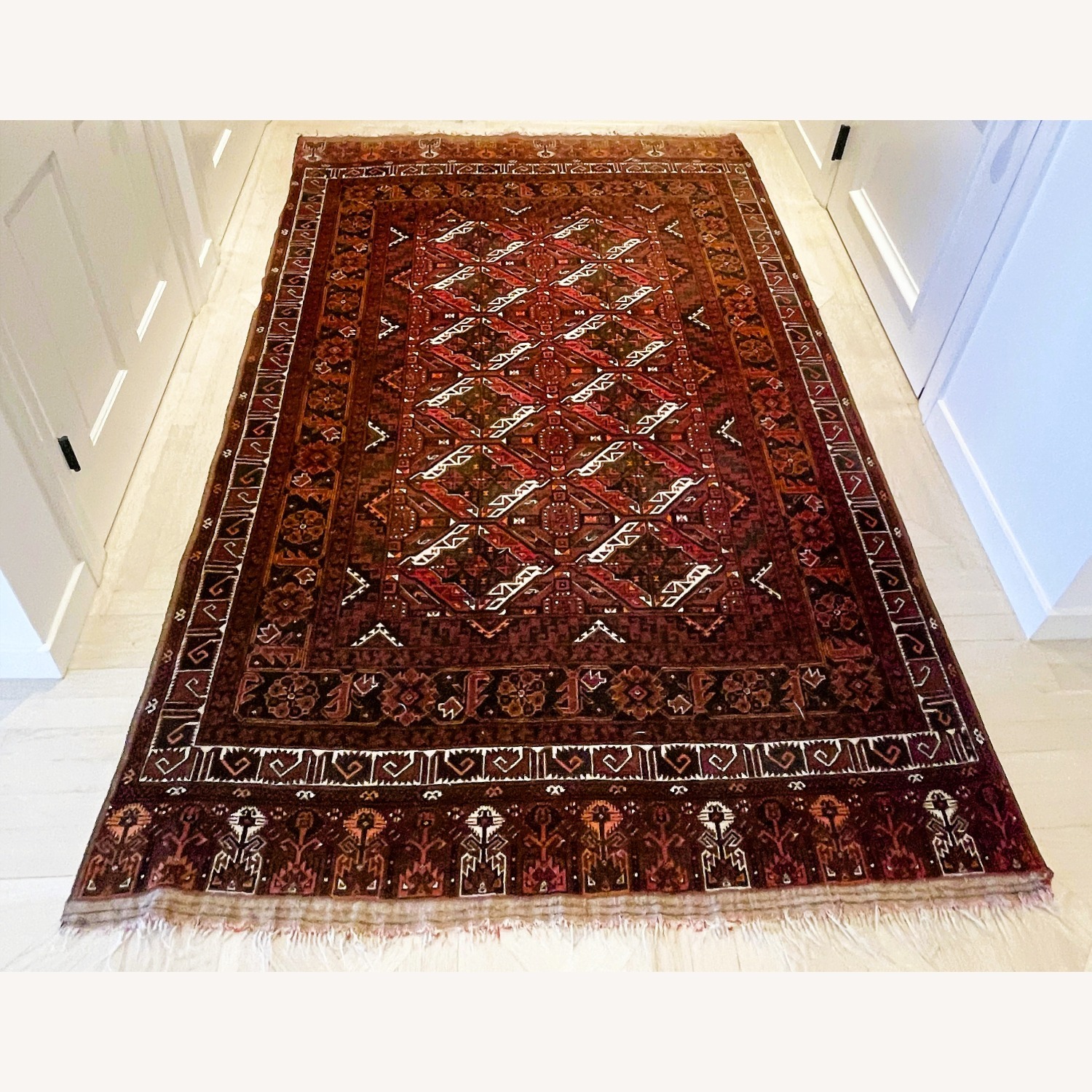 Vintage Hand-Knotted Kunduz Rug  5' x 8' - image-2