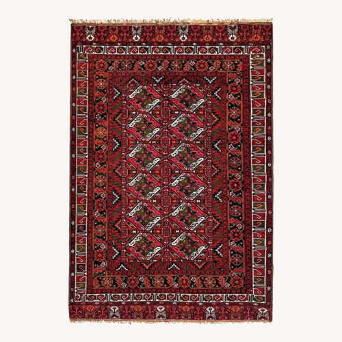 Used Vintage Hand-Knotted Kunduz Rug 5' x 8' for sale on AptDeco