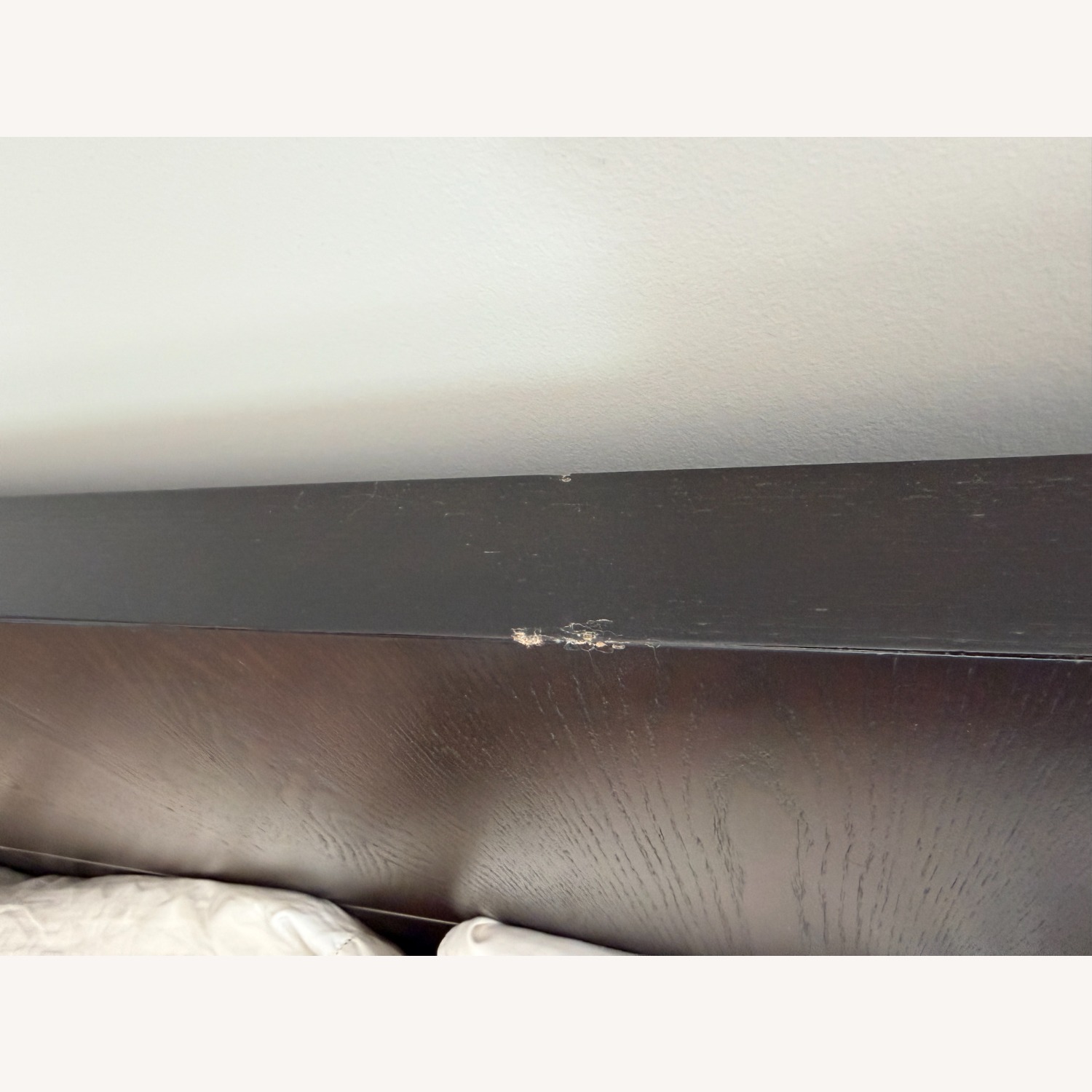 West Elm Queen Bed with Dark Wood Headboard - image-7