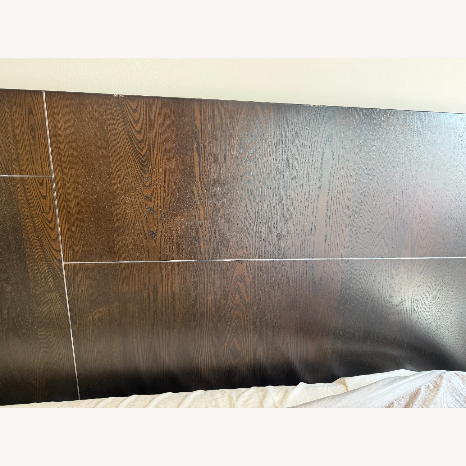 West Elm Queen Bed with Dark Wood Headboard - image-10