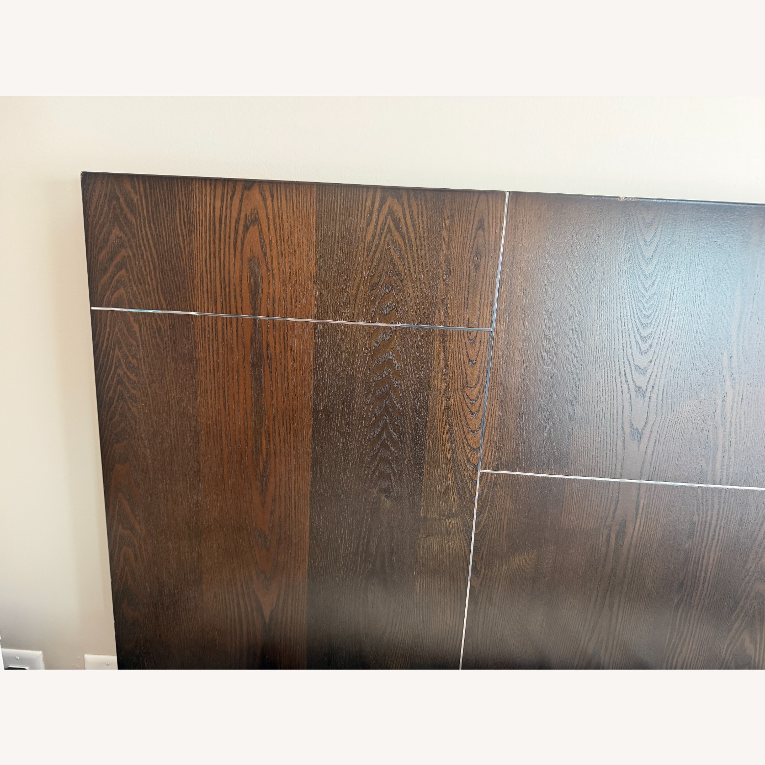West Elm Queen Bed with Dark Wood Headboard - image-9