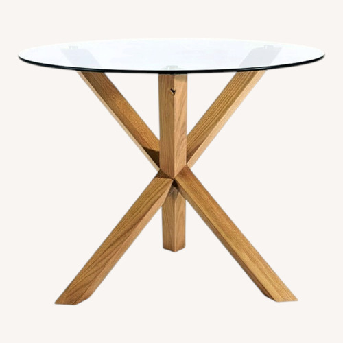 Used Poly and Bark Glass Dining Table for sale on AptDeco