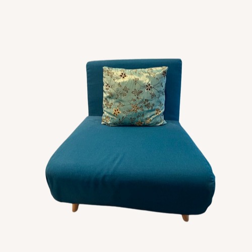Used Wayfair Teal-Blue Fabric Chair Bed for sale on AptDeco