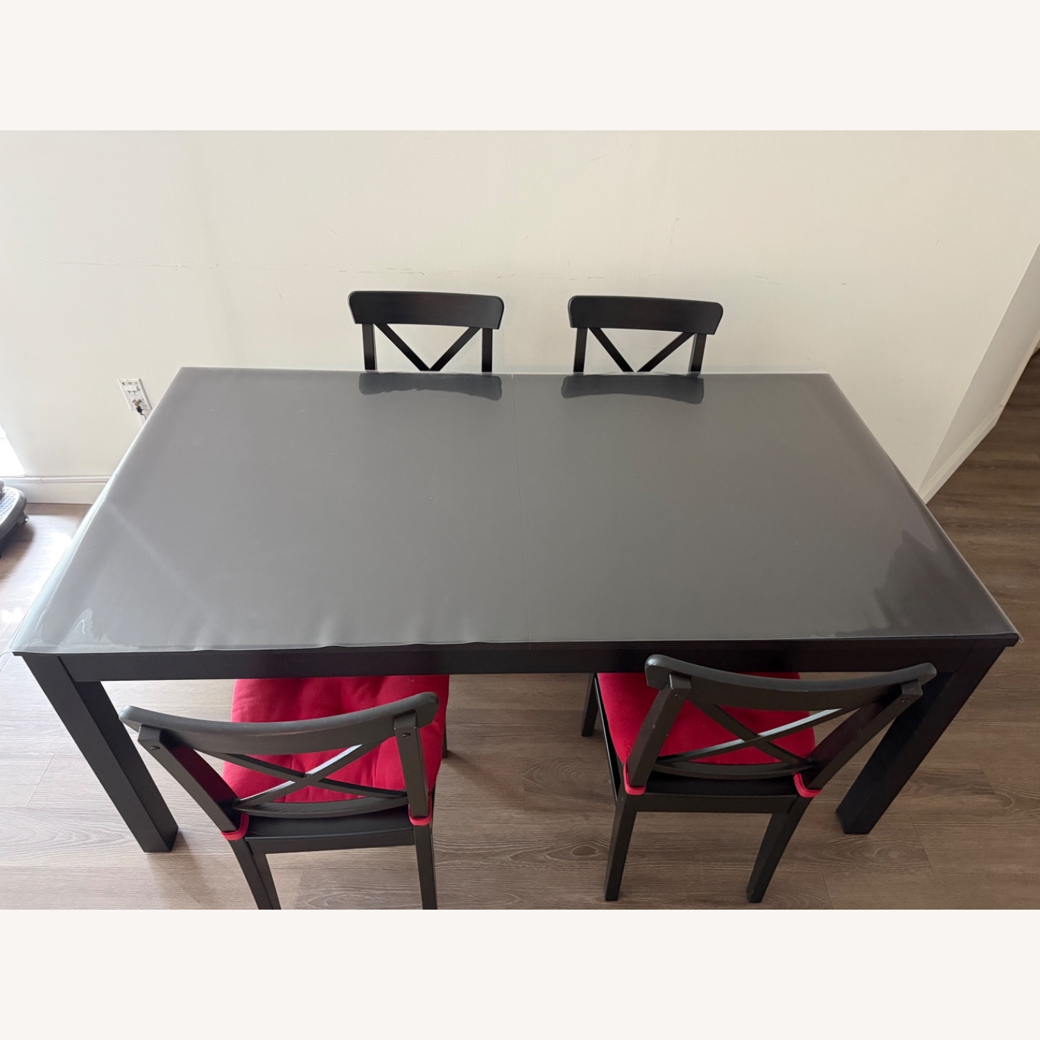 IKEA Ålhult / Nordmansskär Black Wood Dining Set - image-1