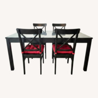 IKEA Ålhult / Nordmansskär Black Wood Dining Set