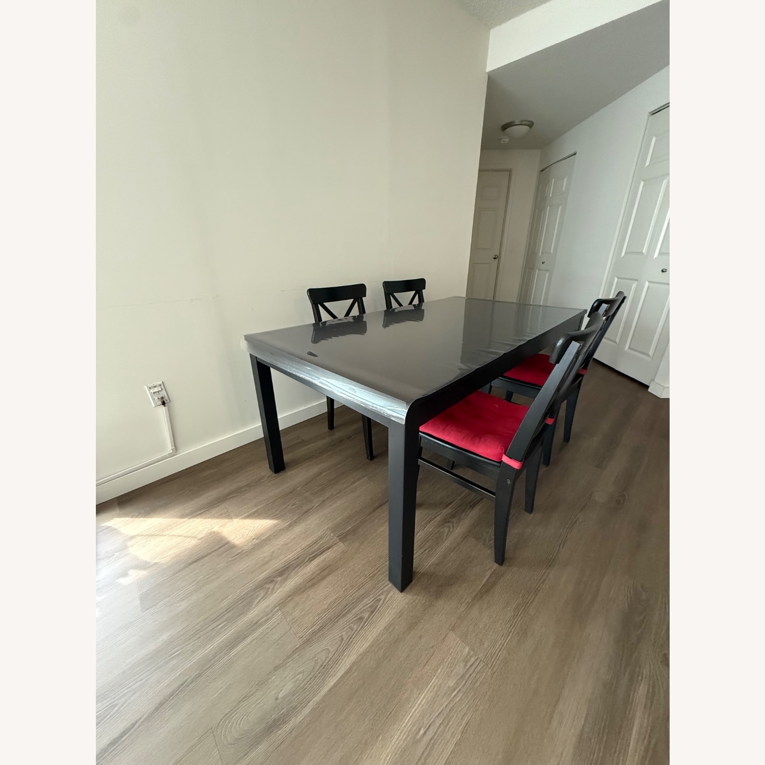 IKEA Ålhult / Nordmansskär Black Wood Dining Set - image-3