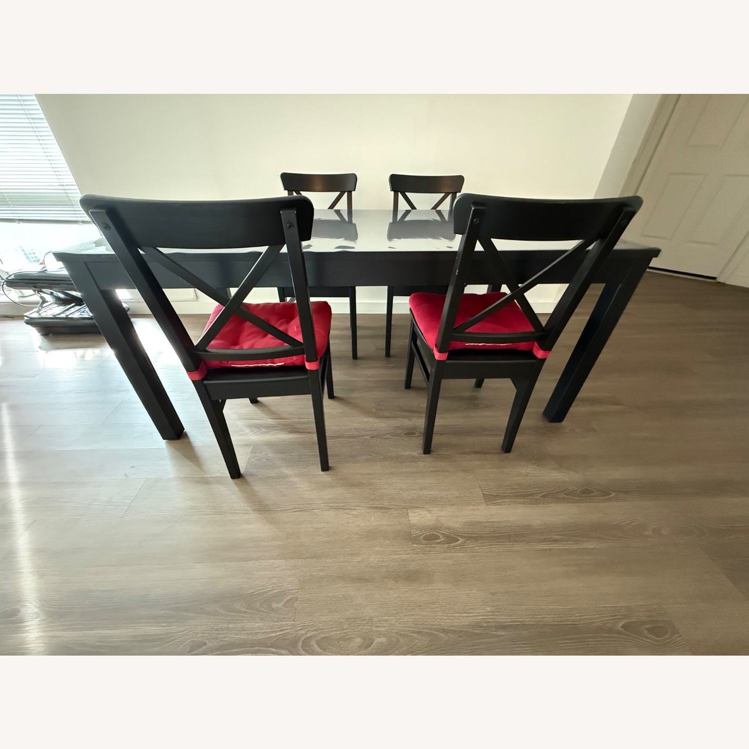IKEA Ålhult / Nordmansskär Black Wood Dining Set - image-2