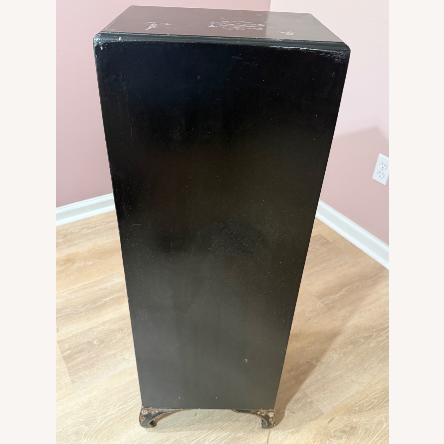 Black Wood Jewelry Armoire - Asian Themed - image-7