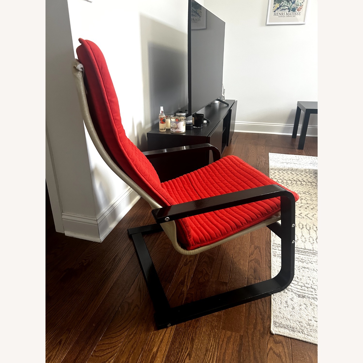 IKEA Poäng Red Fabric Armchair - image-3