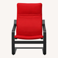 IKEA Poäng Red Fabric Armchair