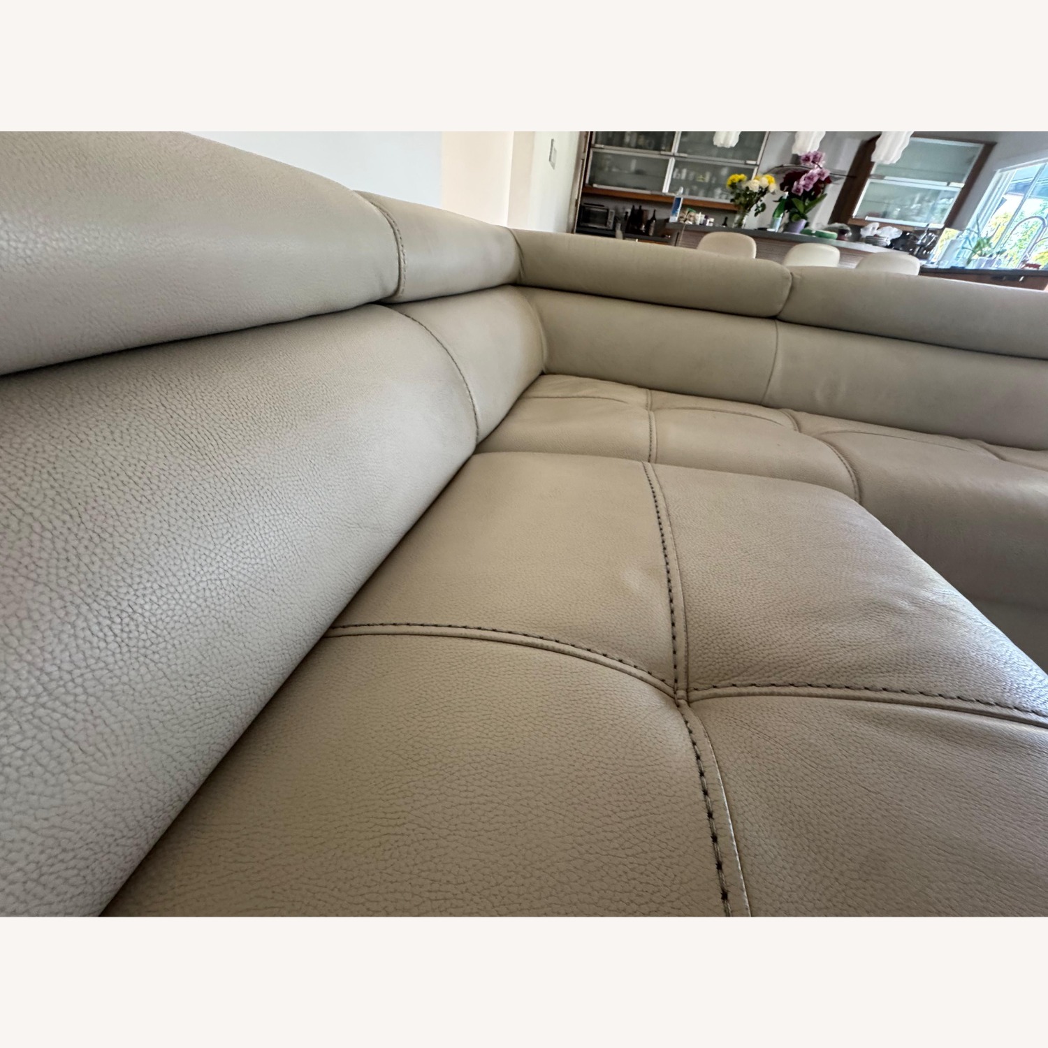 Cantoni Beige Leather 2 Piece Sectional - image-5