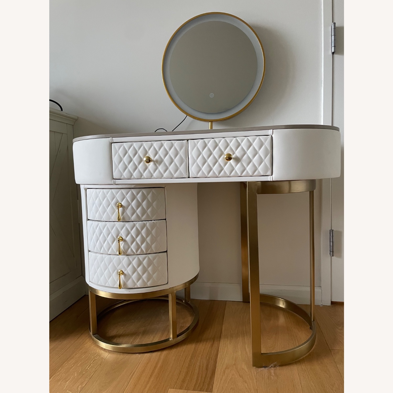 Wayfair Everly Quinn Vanity White Gold - image-3