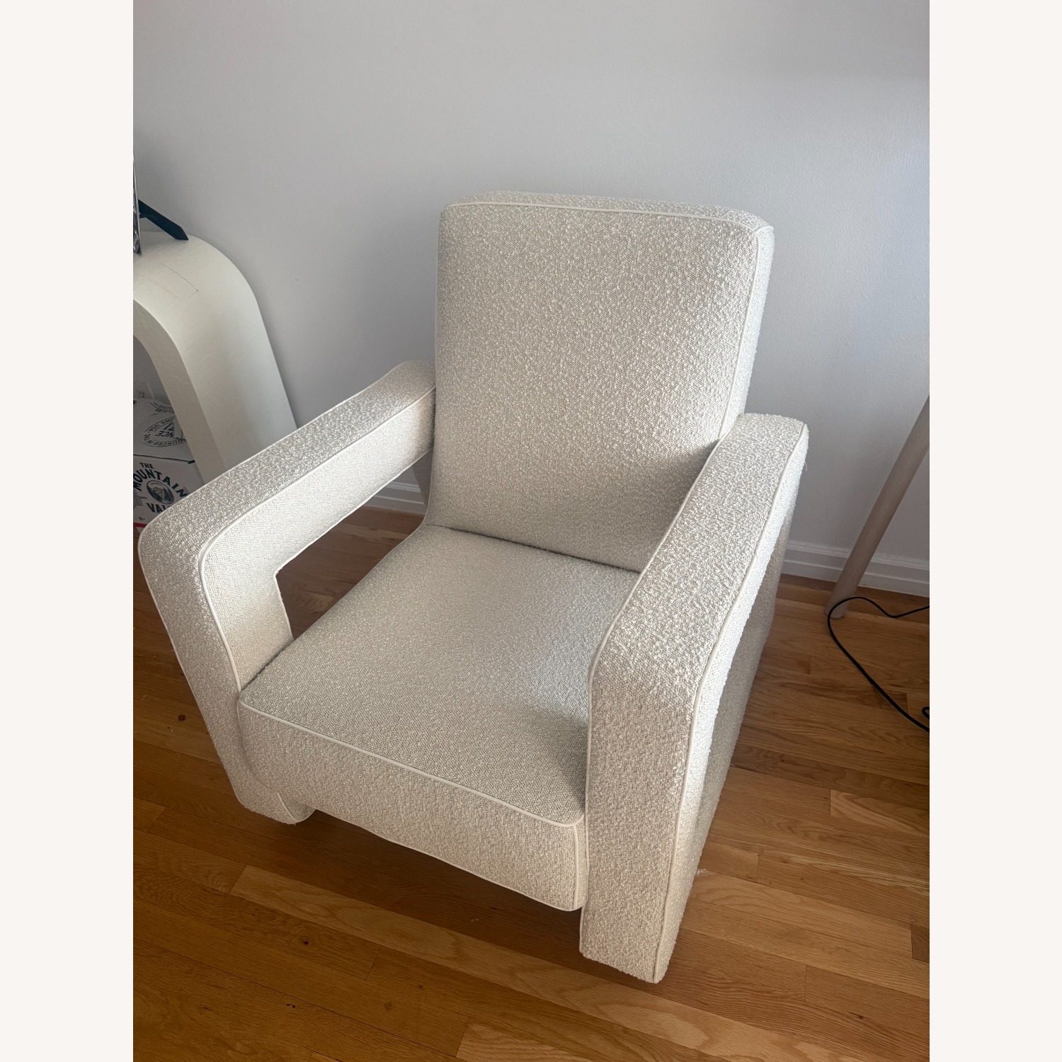 Crate & Barrel White Boucle Accent Chair - image-2