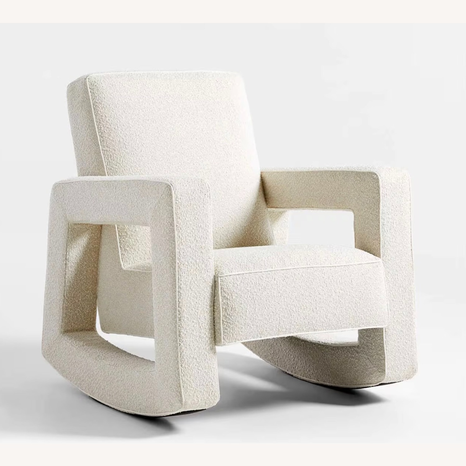 Crate & Barrel White Boucle Accent Chair - image-1