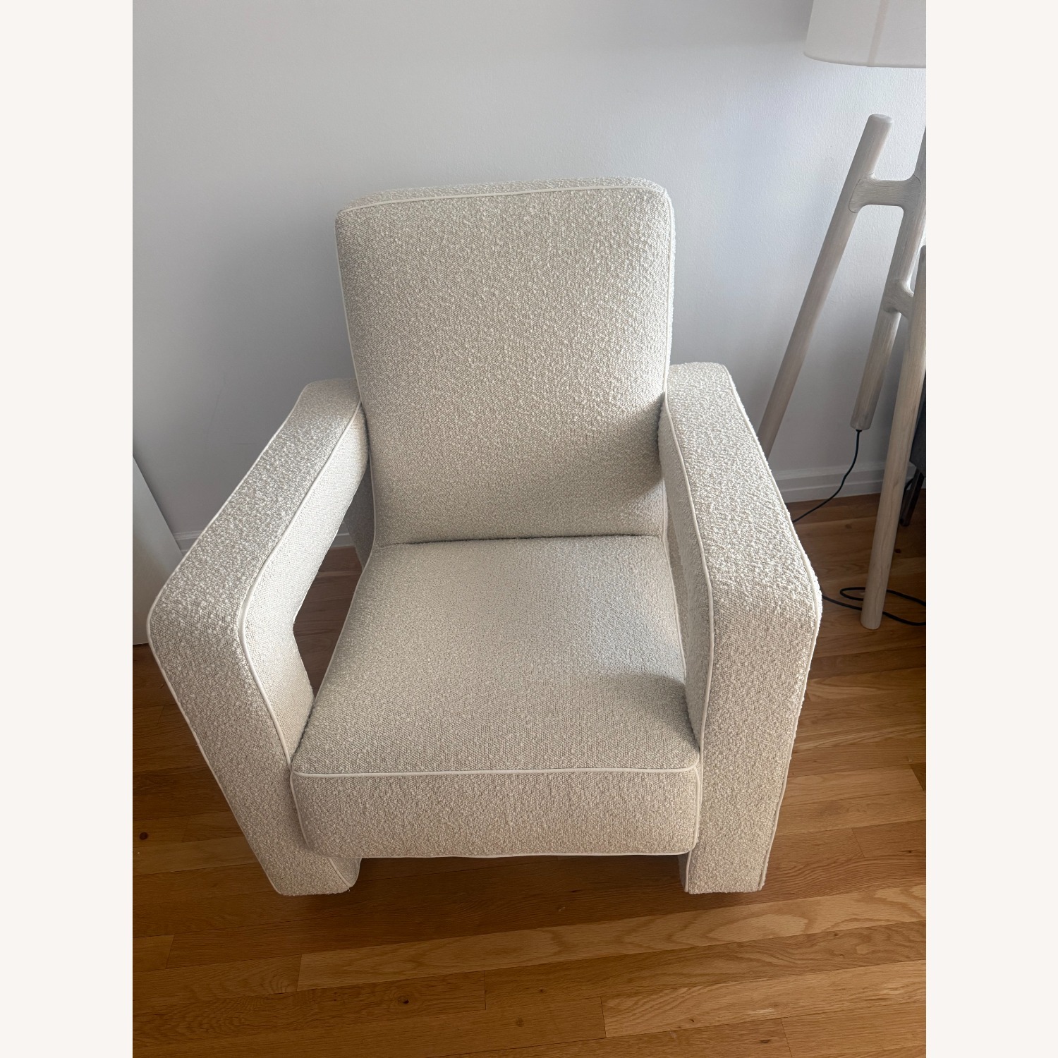 Crate & Barrel White Boucle Accent Chair - image-3