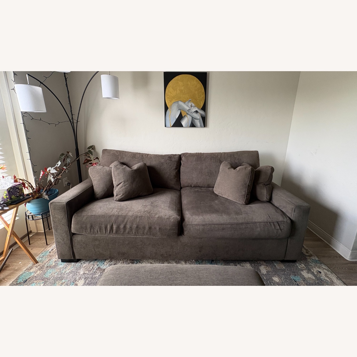 Dania Dark Brown Fabric Sleeper Sofa and Ottoman - image-7