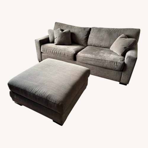 Used Dania Dark Brown Fabric Sleeper Sofa and Ottoman for sale on AptDeco