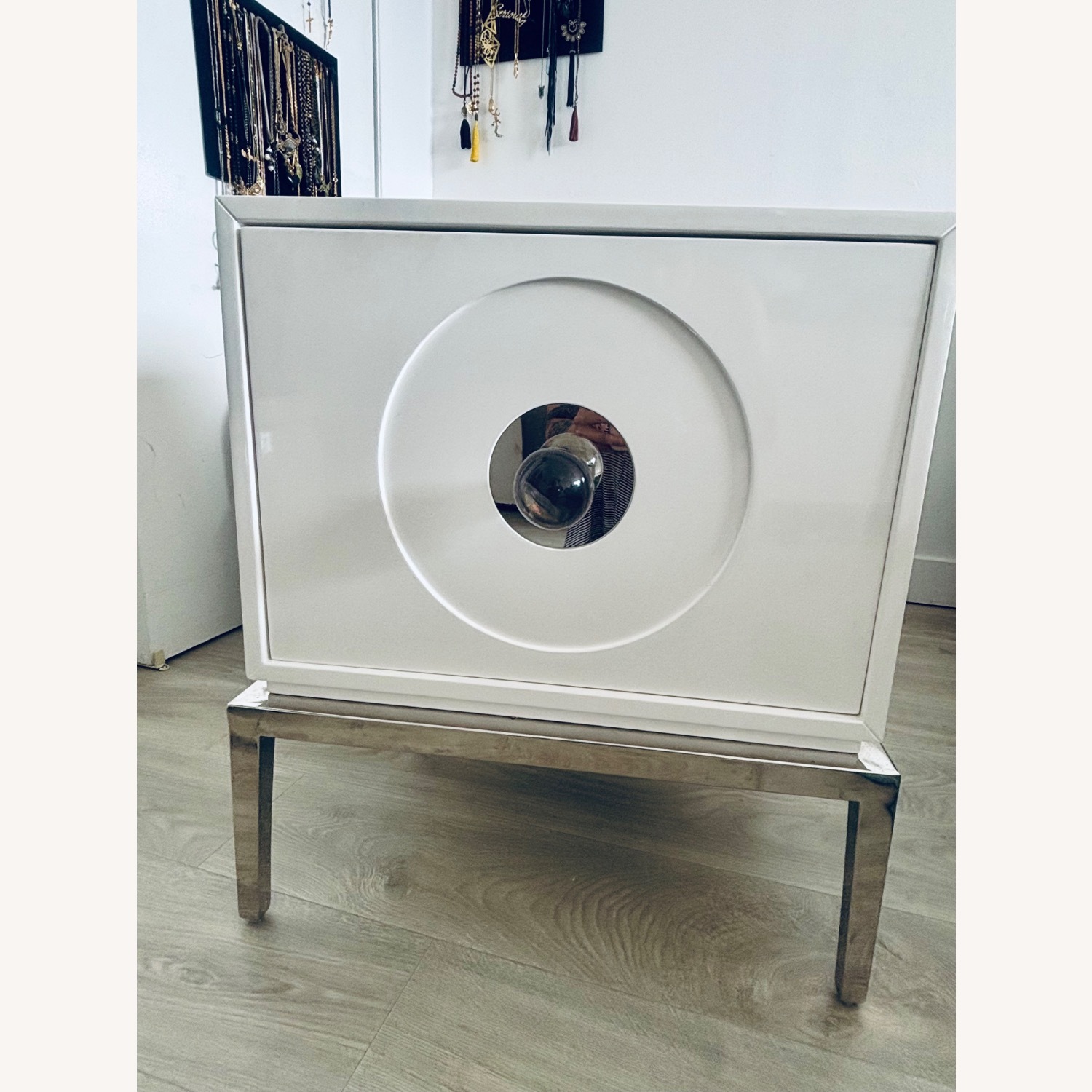 Jonathan Adler White Lacquer Side Table - image-1