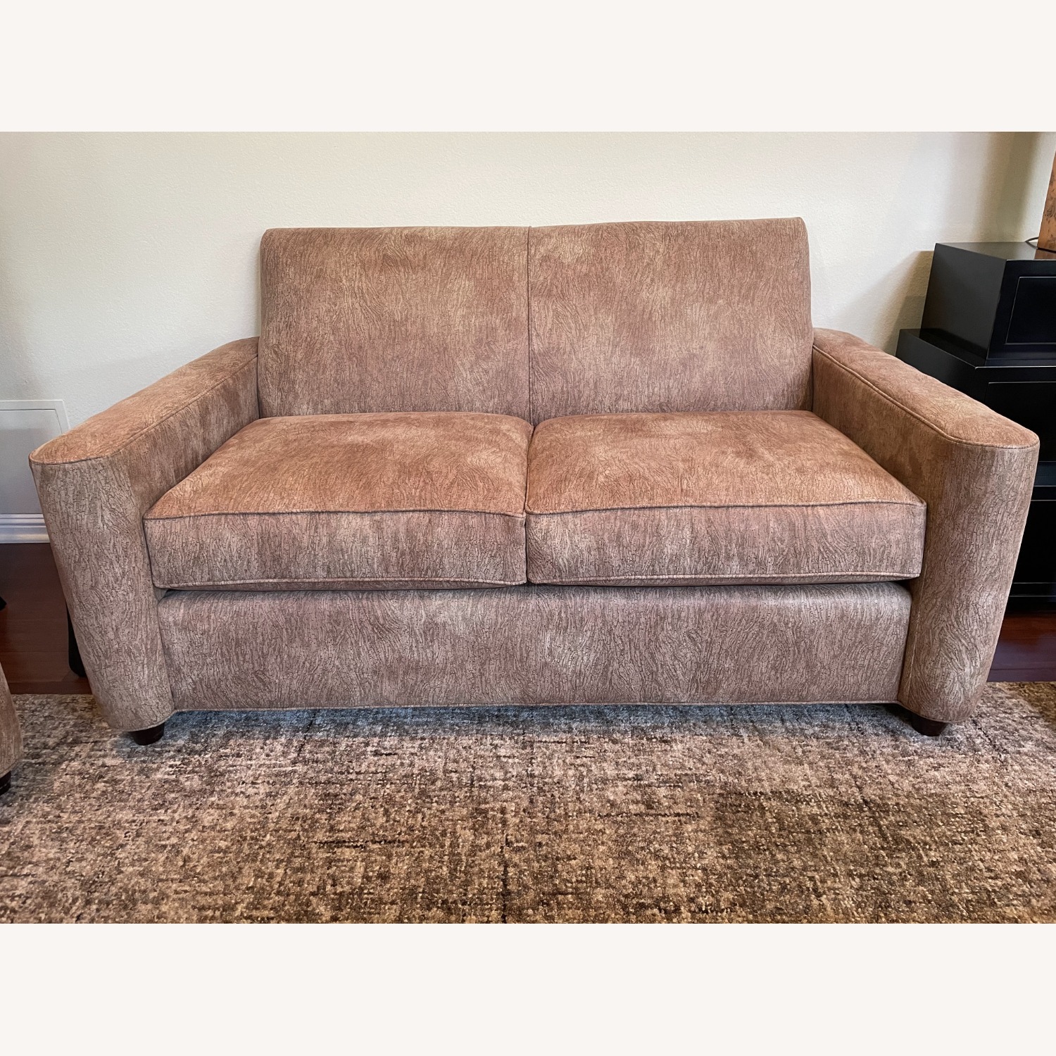 Crate & Barrel Cork Latte Fabric 2 Seater Sofa - image-2