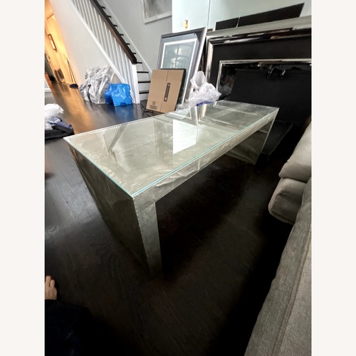 Used Hand-Hammered Silver Metal Coffee Table for sale on AptDeco