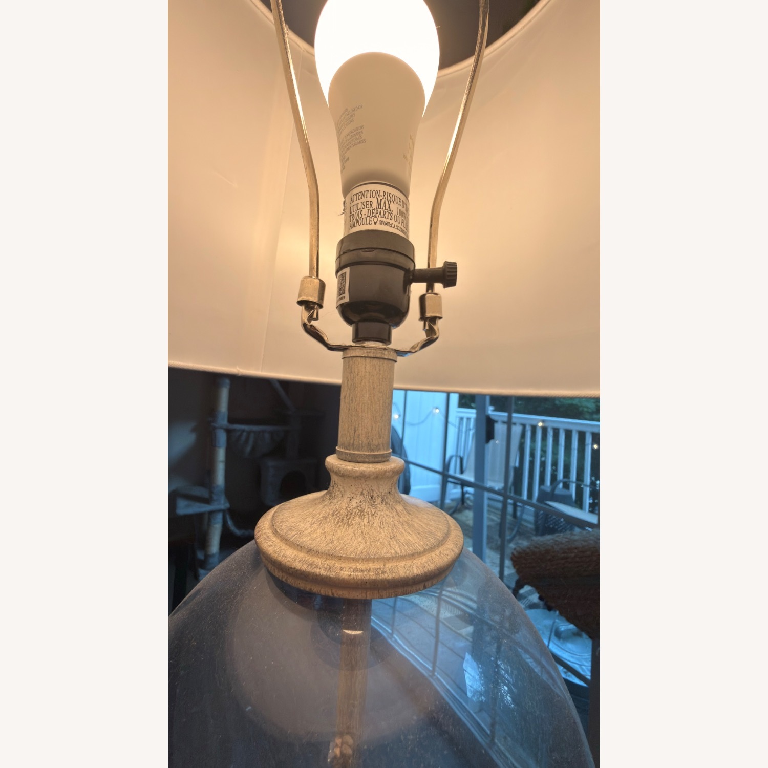 At Home USA White Glass Table Lamps - image-3