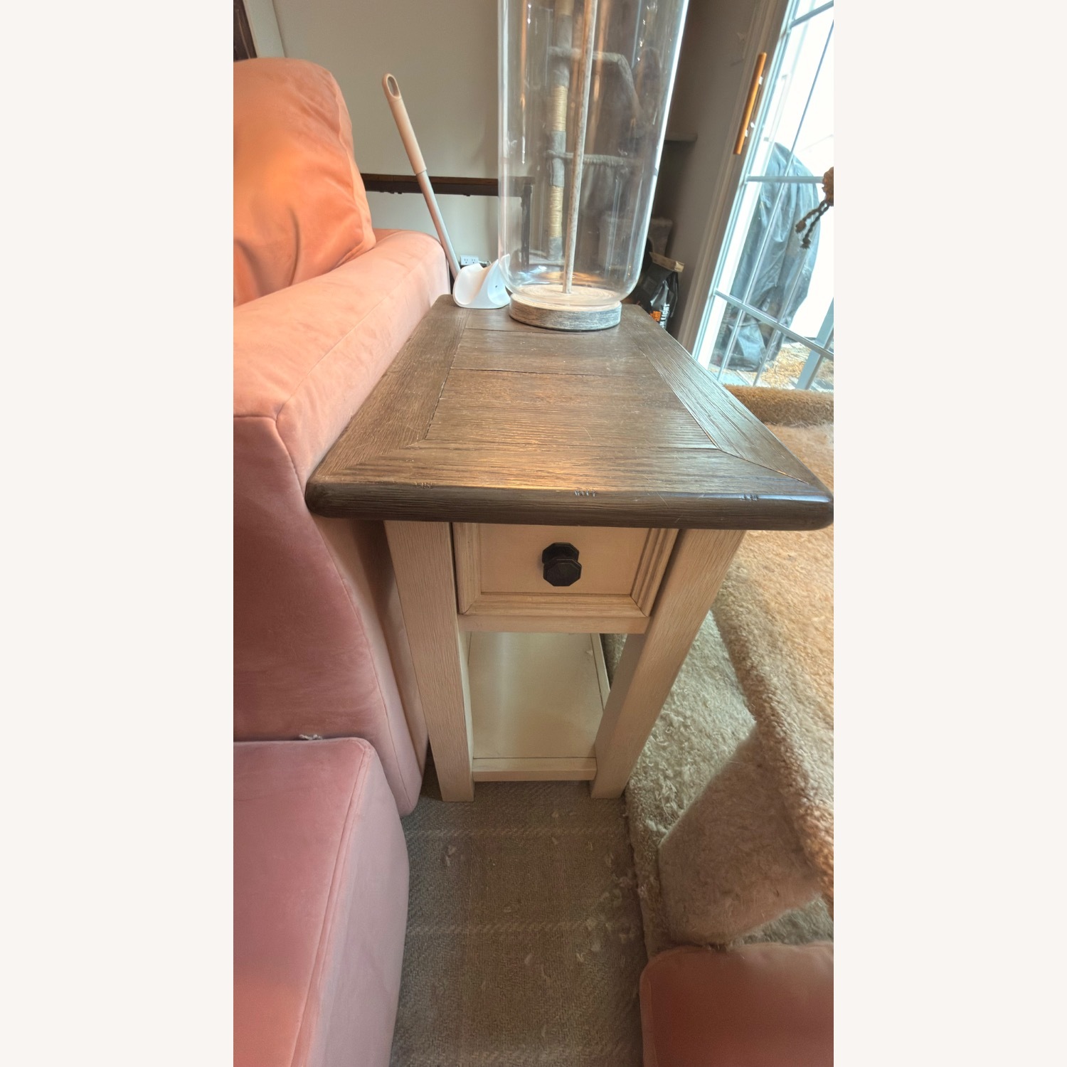 Wood Side Table with Power & Charging Outlets - image-4