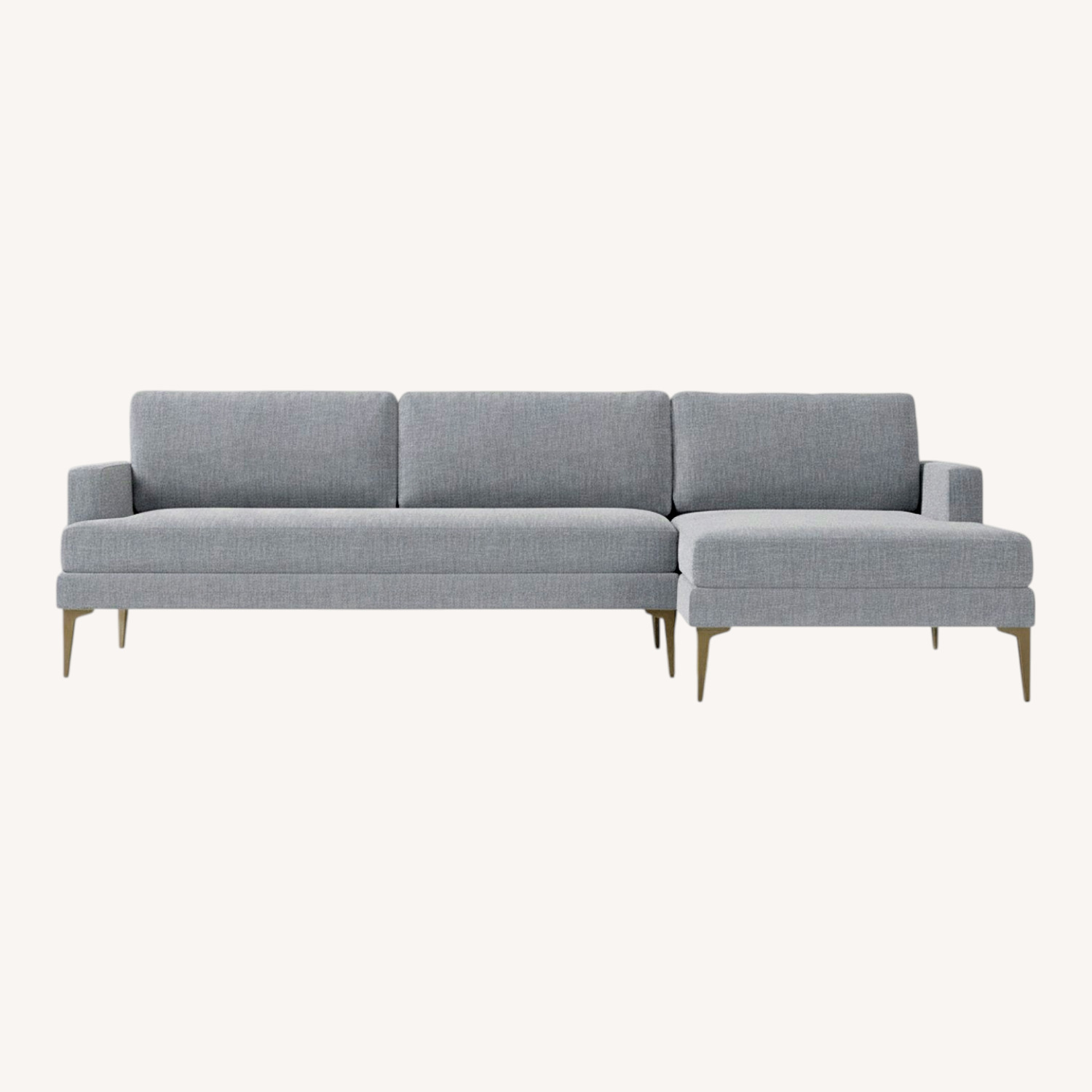 West Elm Andes Light Gray 2 Piece Sectional - image-0